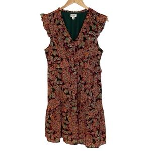 J. CREW Floral Ruffle Sleeveless Feminine Mini Dress Women’s Size 12